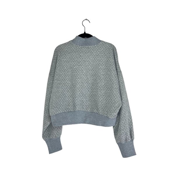NWT Socialite Grey Mock Neck Textured Sweatshirt Size M - Picture 4 of 8